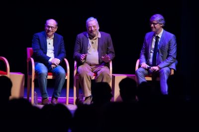 James Lapine, Stephen Sondheim, Mo Rocca Photo