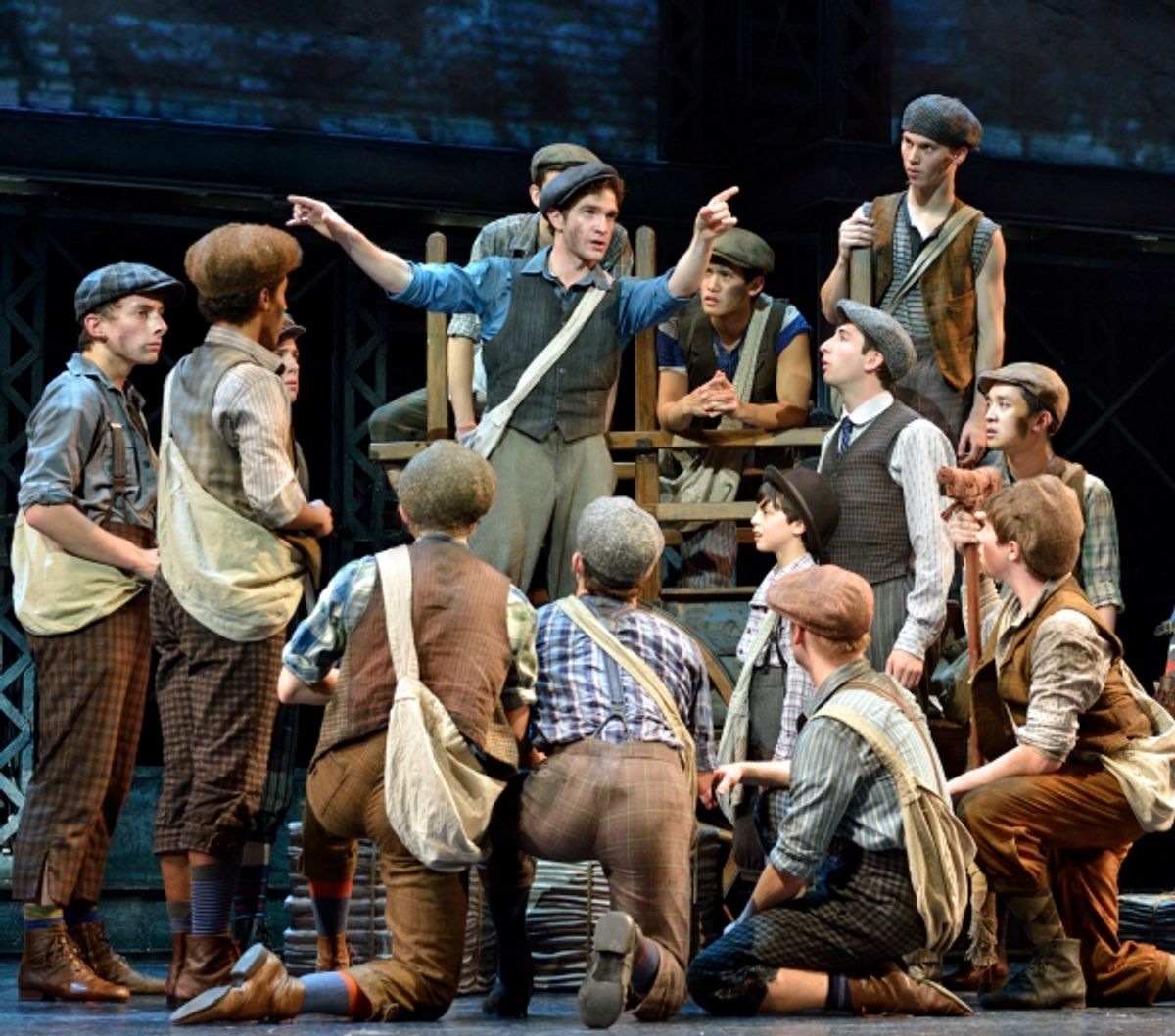 Dan DeLuca & Cast of NEWSIES at 