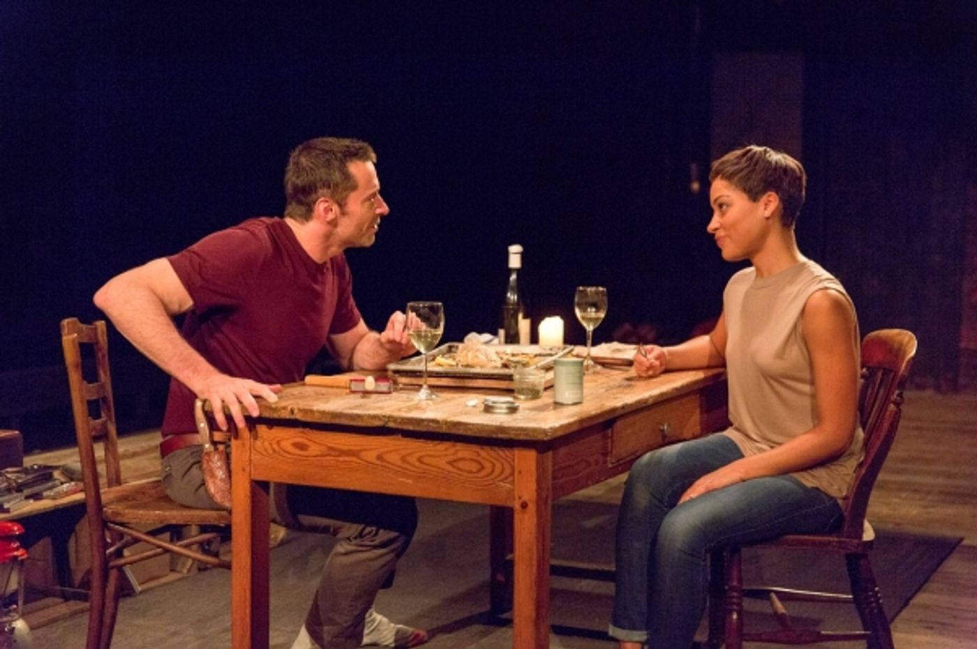 Photo Flash: First Look at Hugh Jackman, Laura Donnelly and Cush Jumbo in THE RIVER on Broadway!  Image