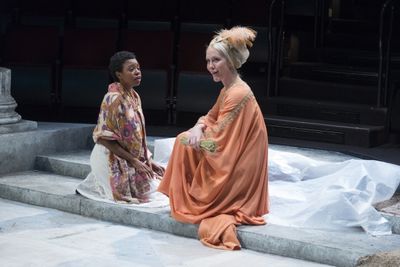 Makha Mthembu as Marina and Ally Carey as Dionyza Photo