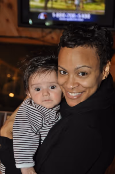 Carly Hughes and Archie Photo