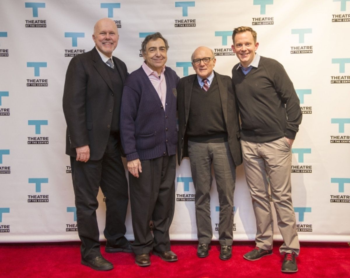 Duane Poole (far left) and Larry Grossman (second from right) with director William Pullinsi (second from left) and actor Geoff Rice at 