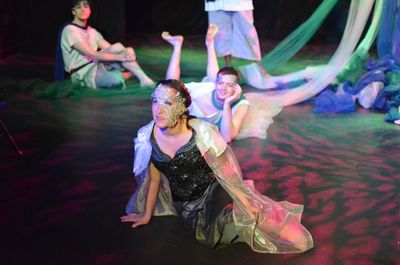 Jacqueline Chenault as Titania with Zach Roberts and Willem Krumich Photo