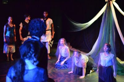 Amber G. Gibson, Kelly Elliott, and Renana Fox as the Three Queens, with Carolyn Kash Photo
