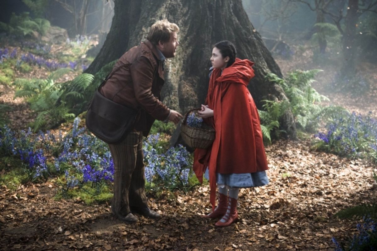 James Corden as The Baker and Lilla Crawford as Little Red at 