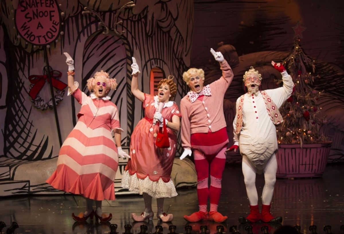 Nancy Snow Carr as Grandma Who, Bets Malone as Mama Who, Robert J. Townsend as Papa Who, and Geno Carr as Grandpa Who at 