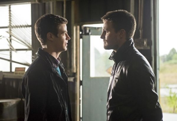 Grant Gustin, Stephen Amell  Photo