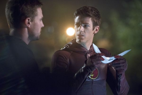 Grant Gustin, Stephen Amell  Photo