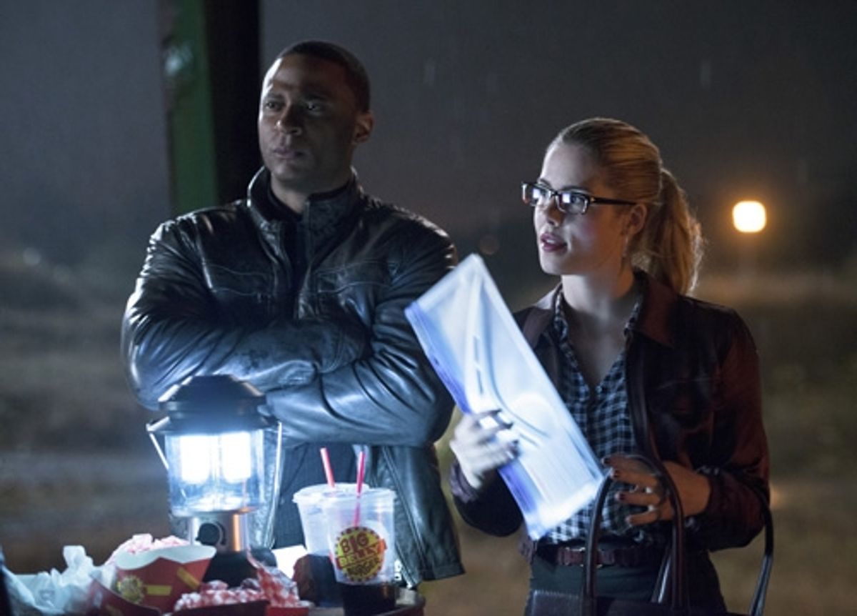 David Ramsey and Emily Bett Rickards at 
