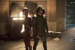 Grant Gustin, Stephen Amell  Photo