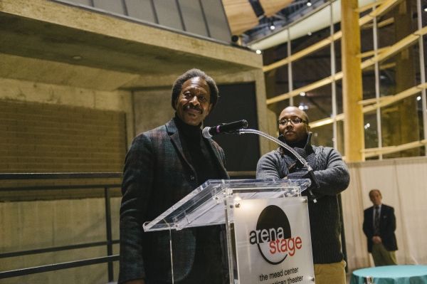 Book writer Clarke Peters addresses guests Photo