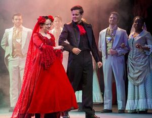 Zachary Monroe as Marius with Lauren Cupples as Cosette Photo