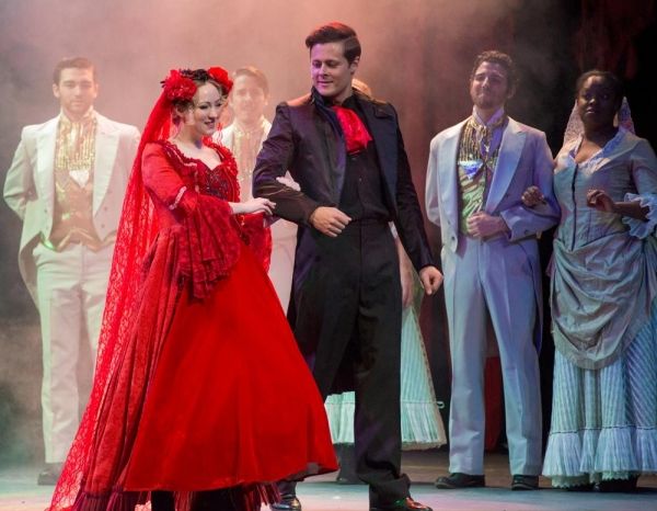 Zachary Monroe as Marius with Lauren Cupples as Cosette Photo