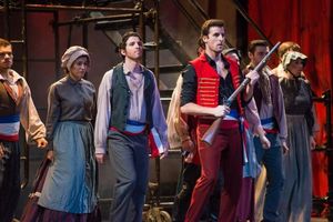 Sean Thompson as Enjolras with cast @ BroadwayWorld Sean Thompson as Enjolras with cast Photo