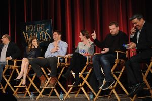  James Lapine, Anna Kendrick, Chris Pine, Emily Blunt, James Corden and mediator Euge Photo