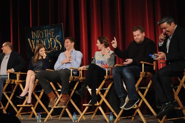  James Lapine, Anna Kendrick, Chris Pine, Emily Blunt, James Corden and mediator Euge Photo