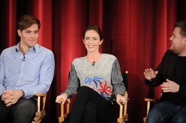 Chris Pine, Emily Blunt, James Corden Photo