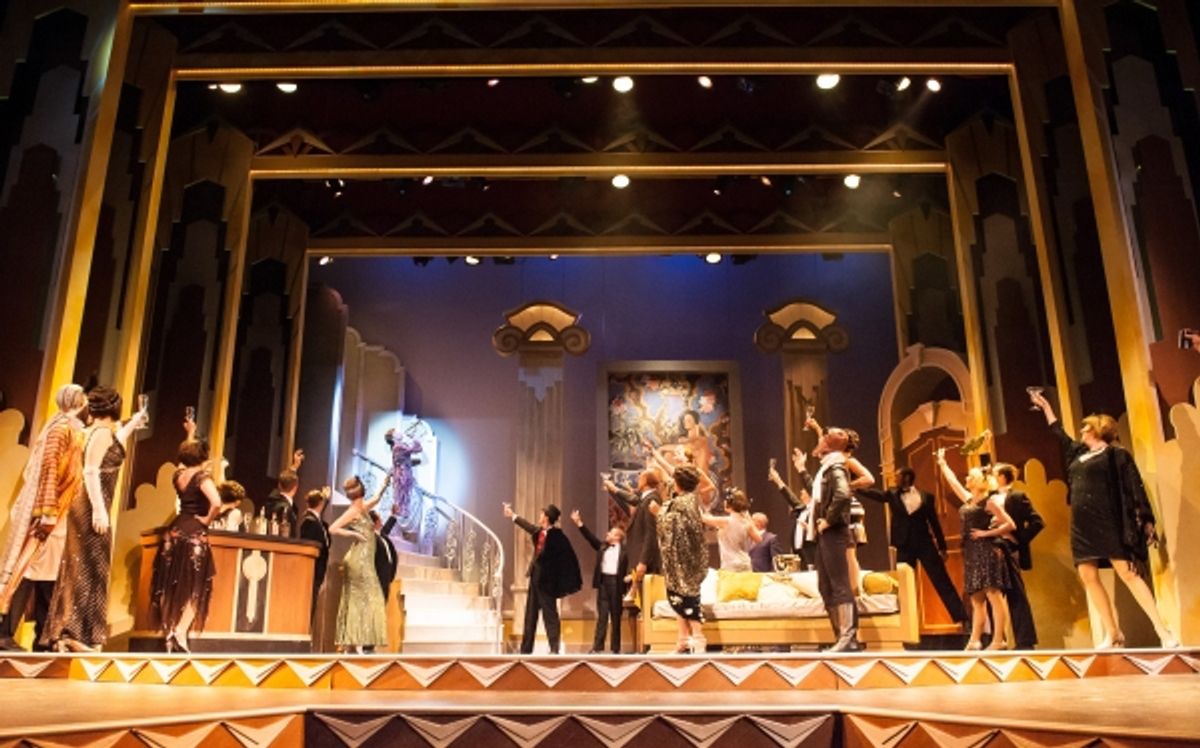 Emily Skinner and the company of MAME at 