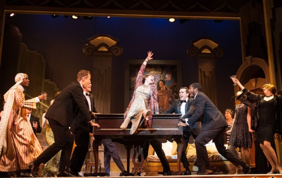 Emily Skinner and the company of MAME at 