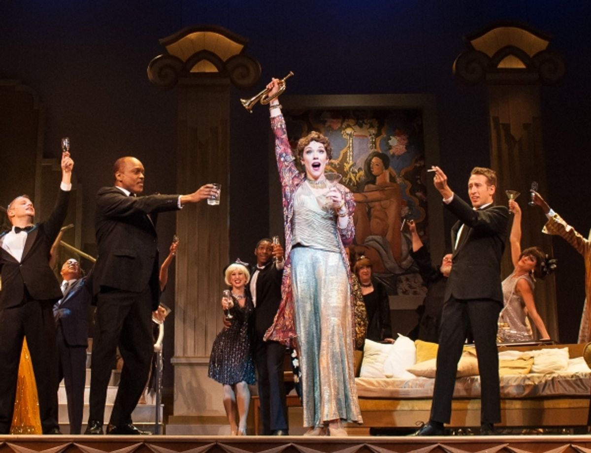 Emily Skinner and the company of MAME at 