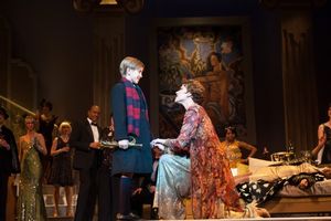 Emily Skinner as Mame and Brandon McKinney as Patrick Photo