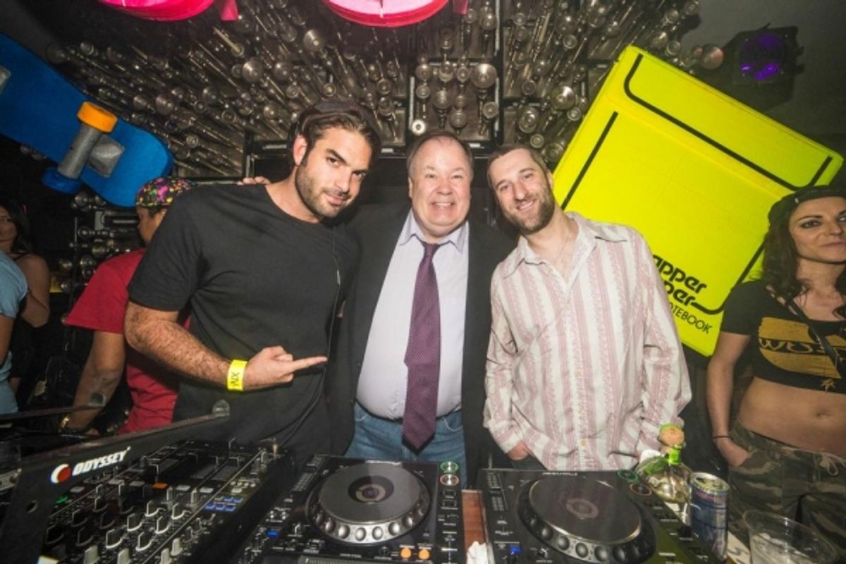 Dustin Diamond and Dennis Haskins with DJ Julian Ingrosso at 