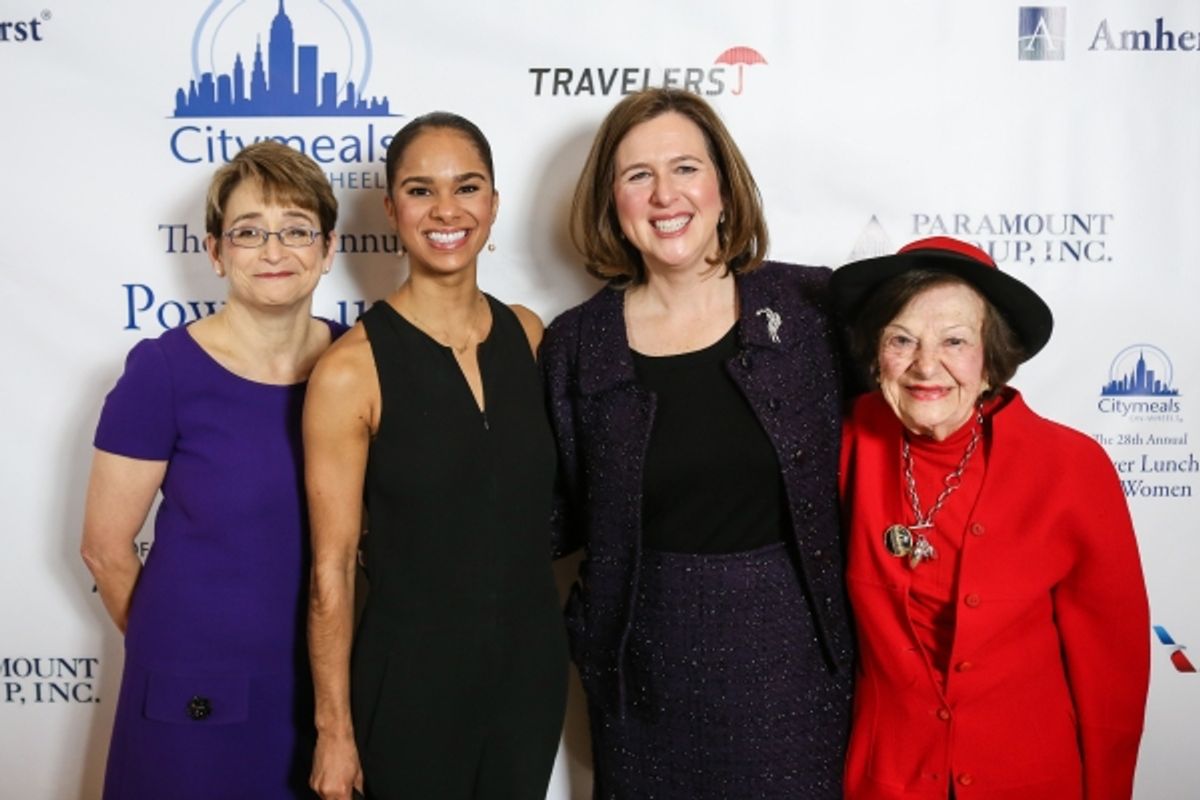 Co-President of the Citymeals-on-Wheels Board of Directors Anne E. Cohen; Misty Copeland; Beth Shapiro, Executive Director of Citymeals-on-Wheels; Ruth Finley, Citymeals-on-Wheels Board Member  at 