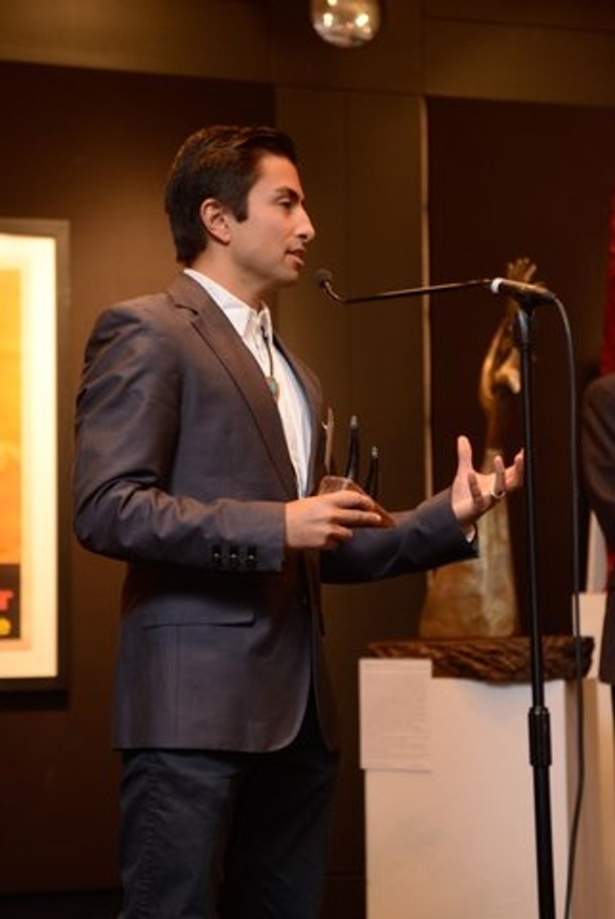 Spencer Battiest, Marissa Quinn and Shaun Taylor- Corbett
perform a song from Taylor- Corbett''s musical Distant Thunder at 