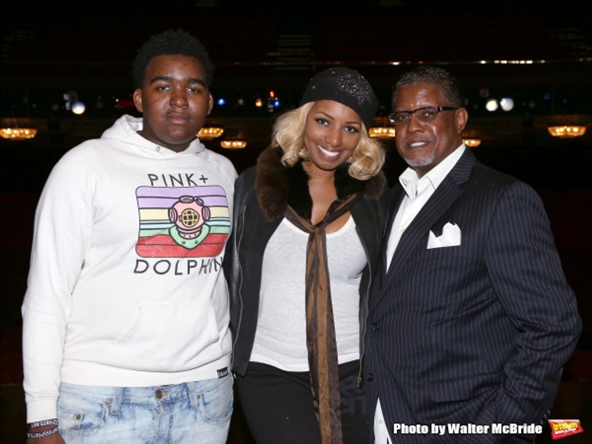NeNe Leakes with son Brentt Leakes and husband Gregg Leakes  at 