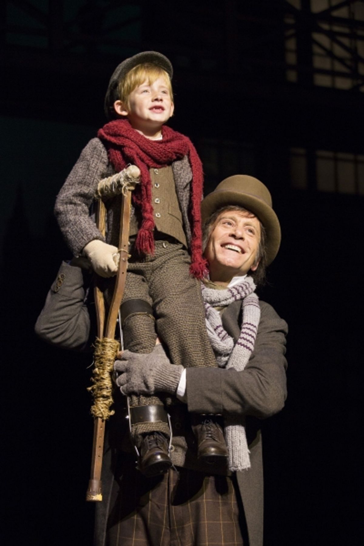 Harrison Wright (Tiny Tim) and Bobby Smith (Bob Cratchit) at 