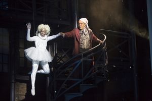 Felicia Curry as Ghost of Christmas Past and Edward Gero as Scrooge @ BroadwayWorld Felicia Curry as Ghost of Christmas Past and Edward Gero as Scrooge Photo