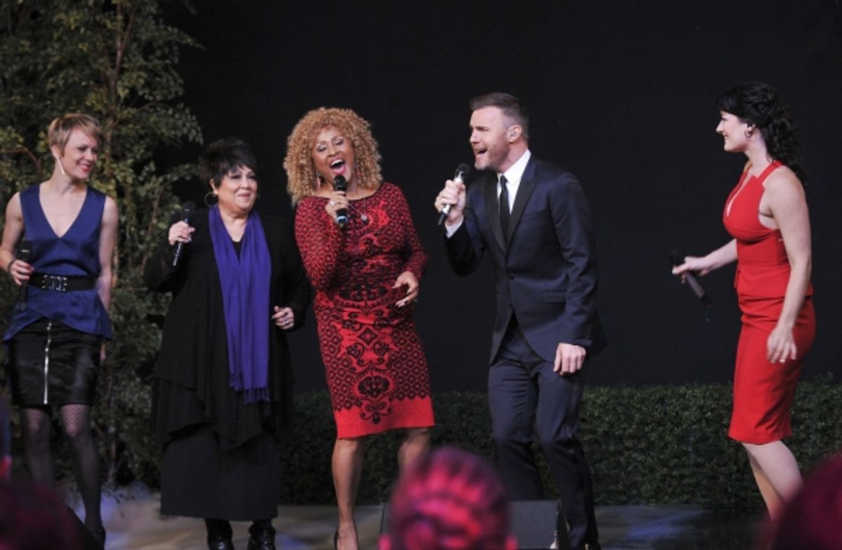 Jo Lawry, Tata Vega, Darlene Love, Gary Barlow and Laura Michelle Kelly at 