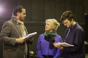Assistant directors Nic Greenshields and Geoffrey Williams with Caroline Harker (cent Photo
