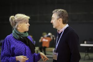 Caroline Harker (Mother) and Damian Cruden (director) Photo