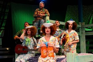 rik Schroeder with (front, left to right) Robert McLean, Emily Casey, Christine Stuli Photo