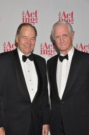 The Honorable Thomas H. Kean, former Governor of New Jersey takes a photo with his pal and The Acting Company Chairman Emeritus, Edgar Lansbury. @ BroadwayWorld The Honorable Thomas H. Kean, former Governor of New Jersey takes a photo with his pa Photo