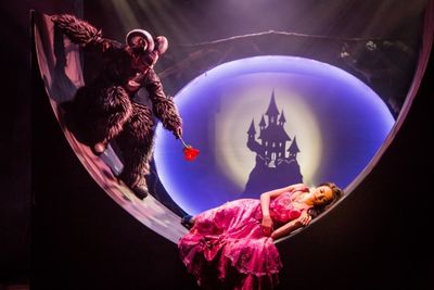 Irinka Kavsadze as Belle, Vato Tsikurishvili as The Beast Photo