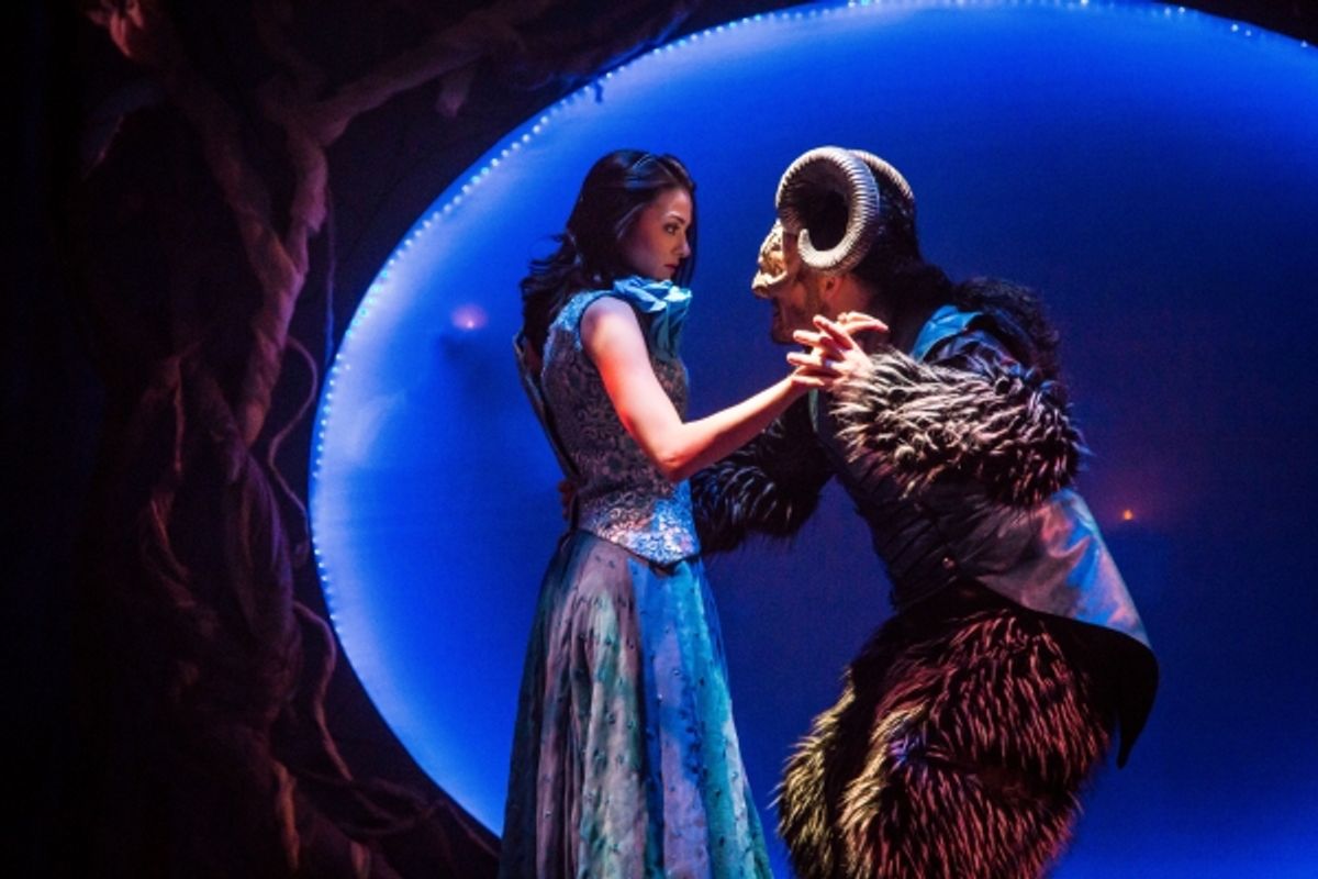 Irinka Kavsadze as Belle, Vato Tsikurishvili as The Beast at 