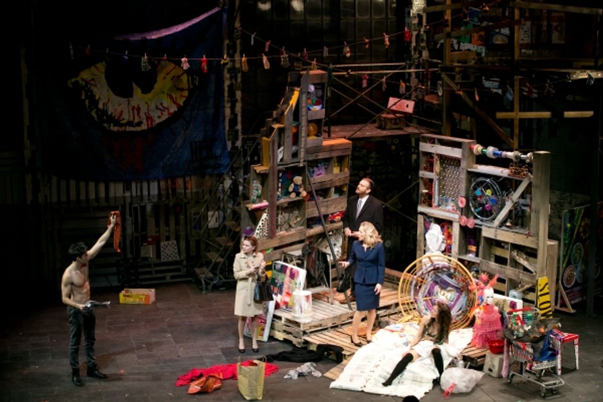 Peter Porte as Demian, Nicole Lowrance as Kansas, Kate Mulligan as Smith, Michael T. Weiss as Bruce, Olivia Thirlby as Romi at 