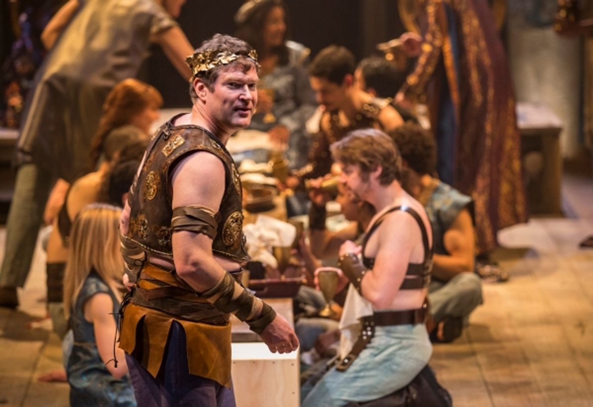 Pericles (Ben Carlson) is celebrated for feats of bravery by the court of Pentapolis at 