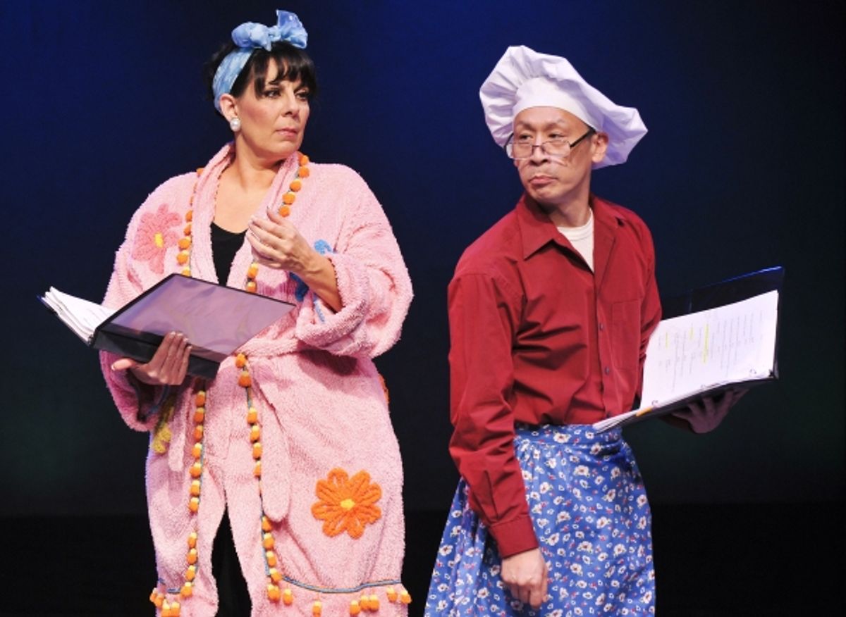 Christine Pedi as Belle May Steinberg Carroca and Francis Jue as Rookie Carroca at 