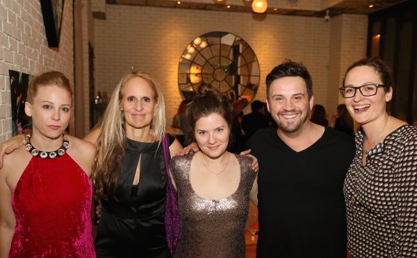 Cast members Sarah Shaefer, Wendy vanden Heuvel, Playwright Charlotte Miller, Directo Photo