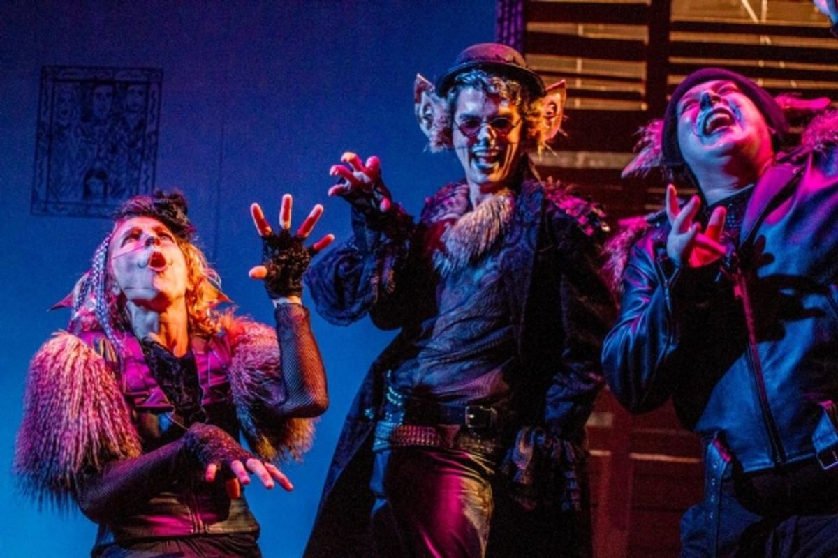 Amanda Morrow as Quite Scary Rat, Justin Tuazon Martin as Really Quite Scary Rat, and Michael Parrot as Scary Rat at 