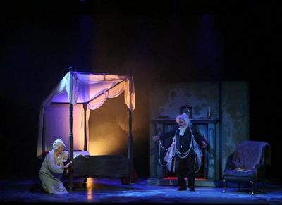 Scrooge (Joel Rainey) and Ghost of Jacob Marley (Alan Payne) Photo