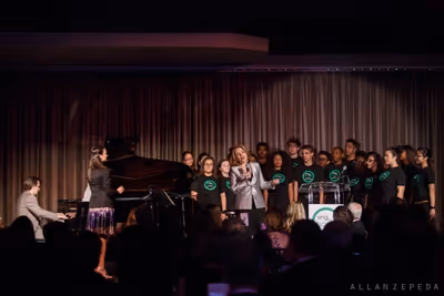 Renee Fleming invited the Sing for Hope Youth Chorus to sing the final song of the ni Photo