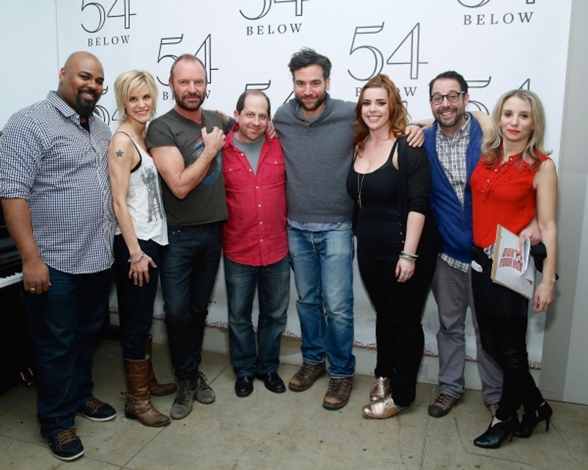 James Monroe Iglehart, Jenn Colella, Sting, Jason Kravits, Josh Radnor, Alysha Umphress, Steve Rosen and Sarah Saltzberg at 