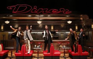  Josh Grisetti (Shrevie), Matthew James Thomas (Fenwick), Derek Klena (Boogie), Bryan Photo