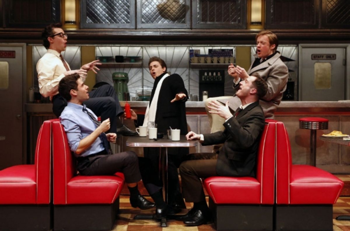 Adam Kantor (Eddie), Josh Grisetti (Shrevie), Derek Klena (Boogie),
Matthew James Thomas (Fenwick), and Bryan Fenkart (Modell) at 