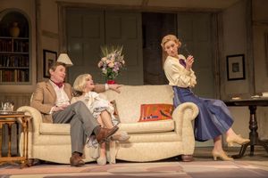 Charles Edwards as Charles Condomine, Jemima Rooper as Elvira and Charlotte Parry as Ruth Condomine @ BroadwayWorld Charles Edwards as Charles Condomine, Jemima Rooper as Elvira and Charlotte Parry as Photo
