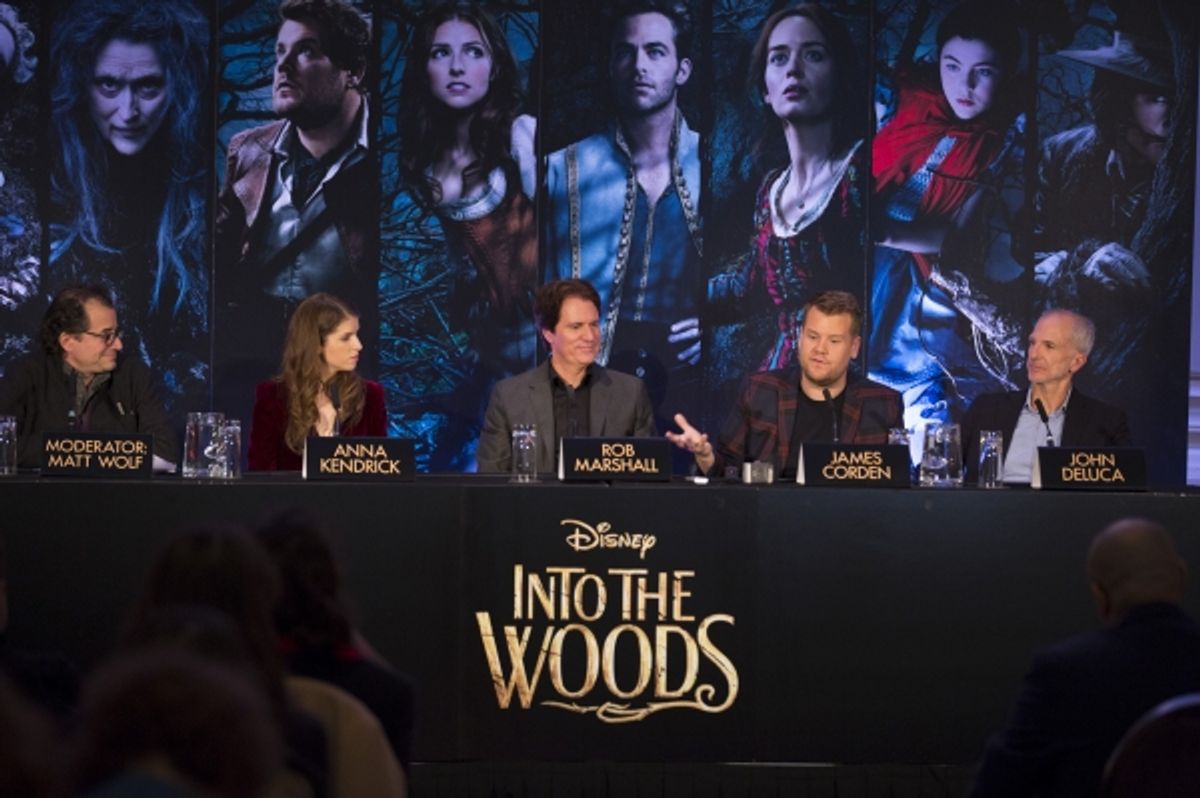 Anna Kendrick, Rob Marshall, James Corden and John DeLuca at 